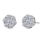 Luxuriant - Lab Grown Diamond (SI/G-H) Pressure Set Earring with Push Post in Rhodium Overlay Sterling Silver 2.00 Ct._8575816