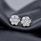 Luxuriant - Lab Grown Diamond (SI/G-H) Pressure Set Earring with Push Post in Rhodium Overlay Sterling Silver 2.00 Ct._8575816_5