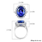 Rhapsody 950 Platinum AAAA Tanzanite (9.00ct) & Natural Diamond (VS/E-F) Halo Ring 9.85 Ct, Platinum Wt.7.44 Gms_8576180_5