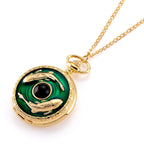 STRADA Limited Edition Green Enamelled Carp Pocket Watch With Japanese Movement, Water Resistancy & 31 Inch Curb Chain_8576299_4
