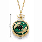 STRADA Limited Edition Green Enamelled Carp Pocket Watch With Japanese Movement, Water Resistancy & 31 Inch Curb Chain_8576299_7
