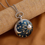 STRADA Limited Edition Moon & Star Pocket Watch With Japanese Movement, Water Resistancy & 31 Inch Curb Chain_8576301_1