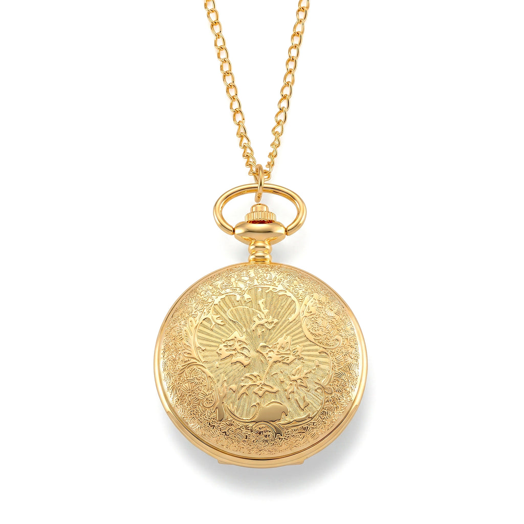 STRADA Limited Edition Blue Enamelled Carp Pocket Watch With Japanese Movement, Water Resistancy & 31 Inch Curb Chain_8576302_5