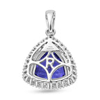 Rhapsody - 950 Platinum AAAA Tanzanite and Natural Earth Mined Diamond (VS/E-F) Trillion Cut Halo Pendant 4.04 Ct, Platinum Wt. 4.05 Gms_8576499_4