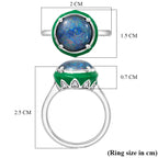 D'Joy - Boulder Opal Triplet & White Zircon Solitaire Ring in Rhodium Overlay Sterling Silver 2.43 Ct._8576521_5