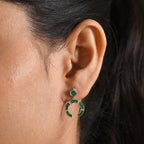D'Joy - AAA Gemfields Zambian Emerald Dangling Earring with Push Post in Rhodium Overlay Sterling Silver 0.50 Ct._8576563_1
