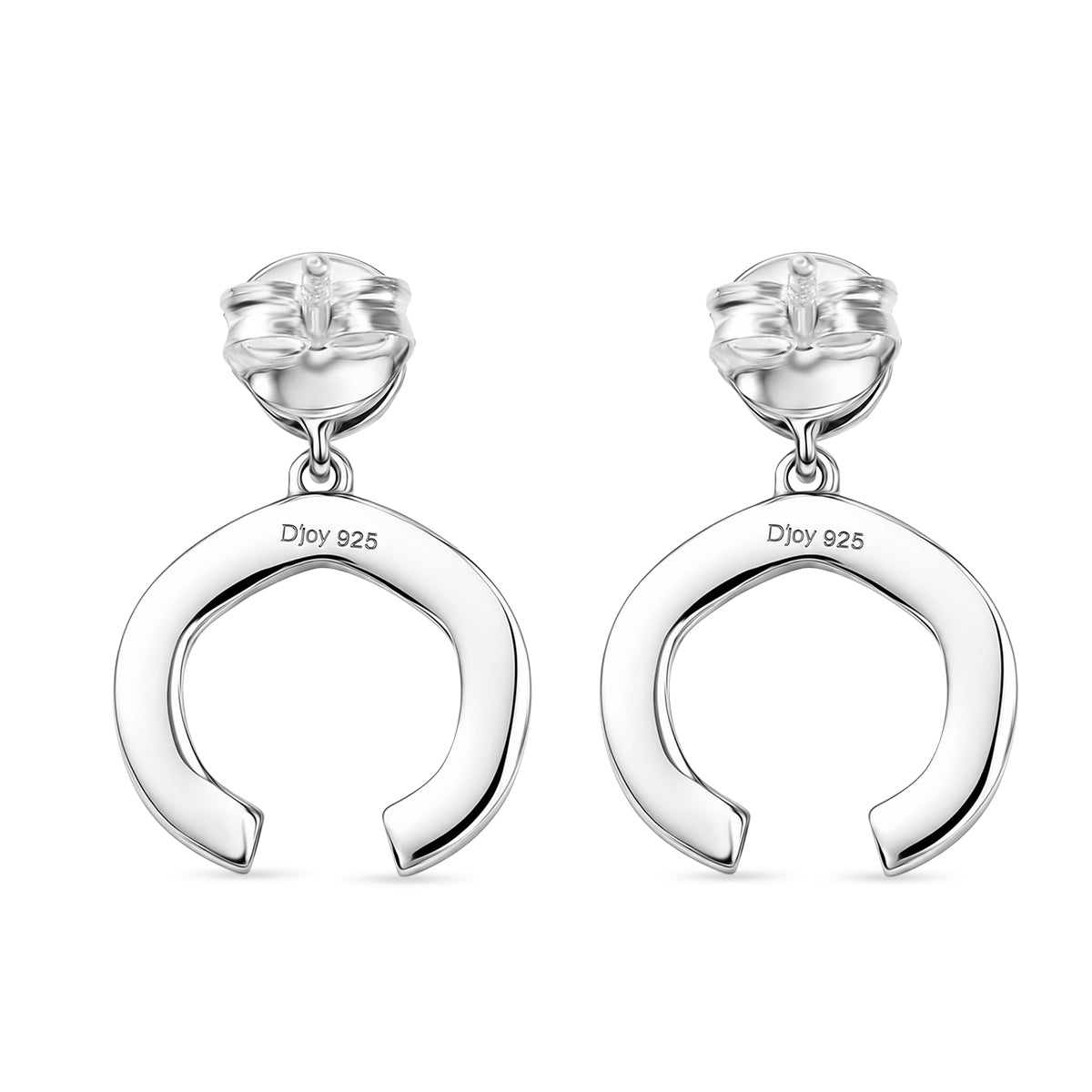 D'Joy - AAA Gemfields Zambian Emerald Dangling Earring with Push Post in Rhodium Overlay Sterling Silver 0.50 Ct. 8576563 5