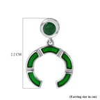 D'Joy - AAA Gemfields Zambian Emerald Dangling Earring with Push Post in Rhodium Overlay Sterling Silver 0.50 Ct._8576563_5