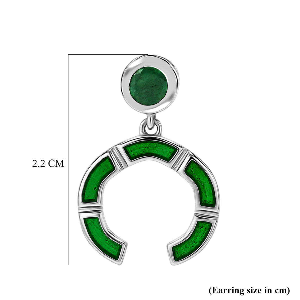 D'Joy - AAA Gemfields Zambian Emerald Dangling Earring with Push Post in Rhodium Overlay Sterling Silver 0.50 Ct. 8576563 6