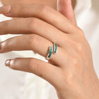 D'Joy - AAA Zambian Emerald Adjustable Bypass Ring in Rhodium Overlay Sterling Silver_8576699_1