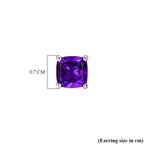 D'Joy - AAA Zambian Amethyst Solitaire Stud Earring with Push Post in Platinum Overlay Sterling Silver 2.00 Ct._8576749_4