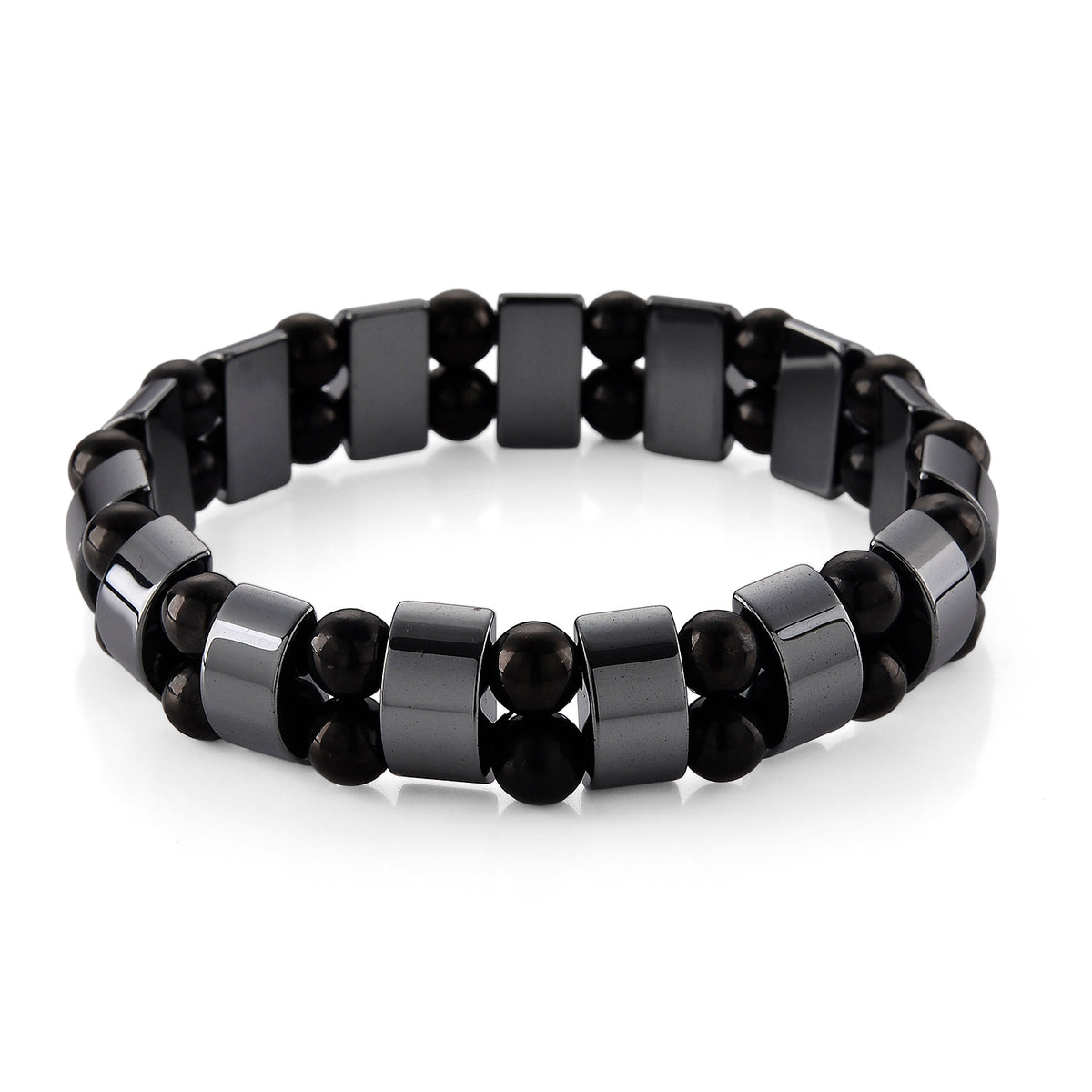 Hematite &amp; Shungite Stretchable Bracelet (Size - 7.5) 180.00 Ct. 8577027 0