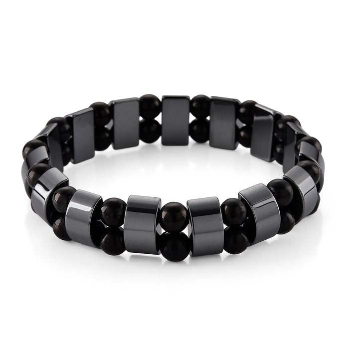 Hematite &amp; Shungite Stretchable Bracelet (Size - 7.5) 180.00 Ct. 8577027 1
