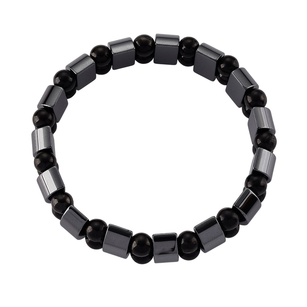 Hematite & Shungite Stretchable Bracelet (Size - 7.5) 180.00 Ct._8577027_3