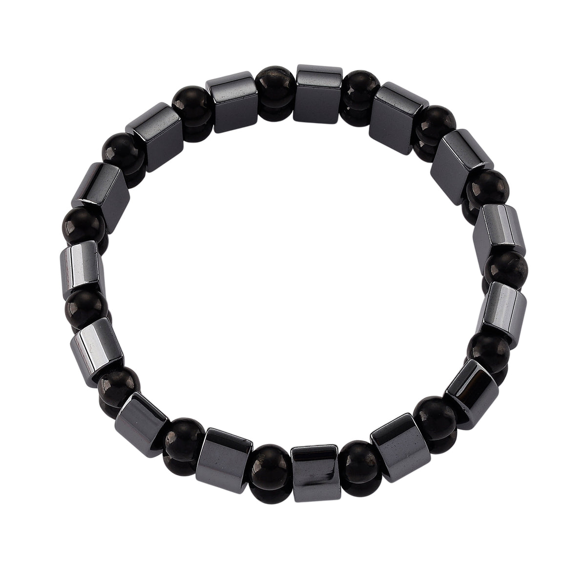 Hematite &amp; Shungite Stretchable Bracelet (Size - 7.5) 180.00 Ct. 8577027 4