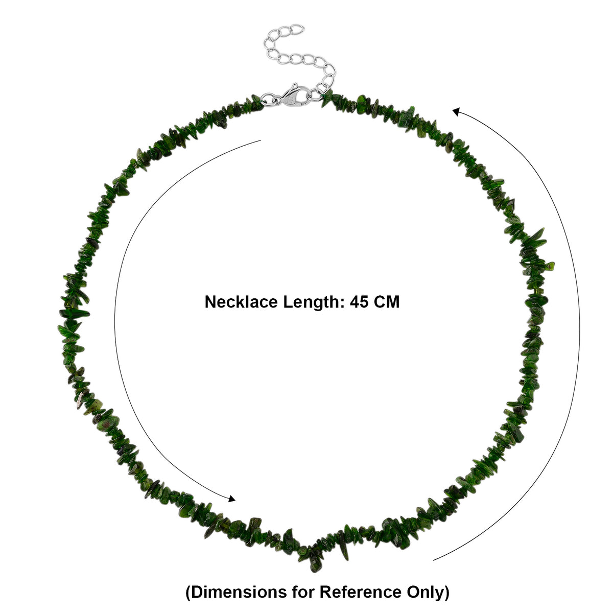 Natural Chrome Diopside Adjustable Length Necklace (Size - 18+2 Ext) with Clasp 90.00 Ct. V32538034 6