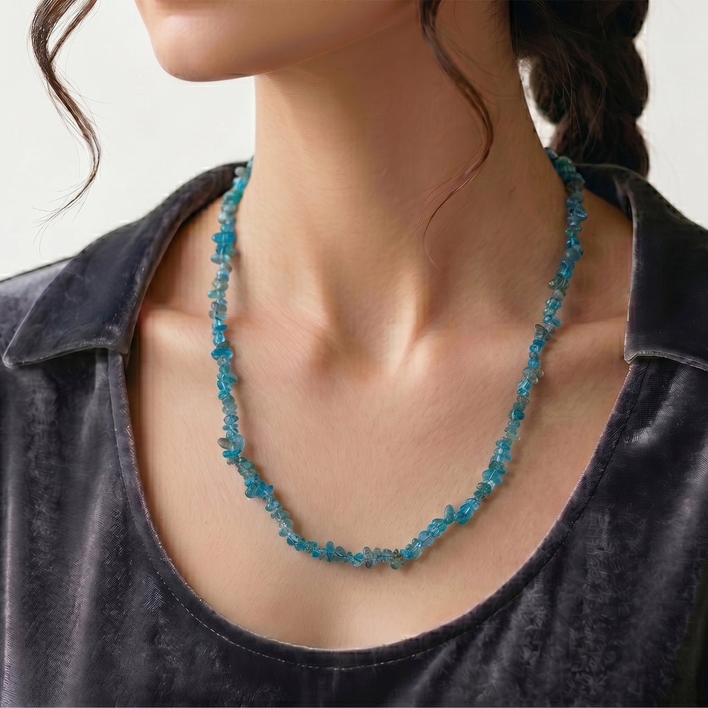 Apatite Adjustable  Necklace (Size - 18+2 Ext) 90.00 Ct._8577165_2