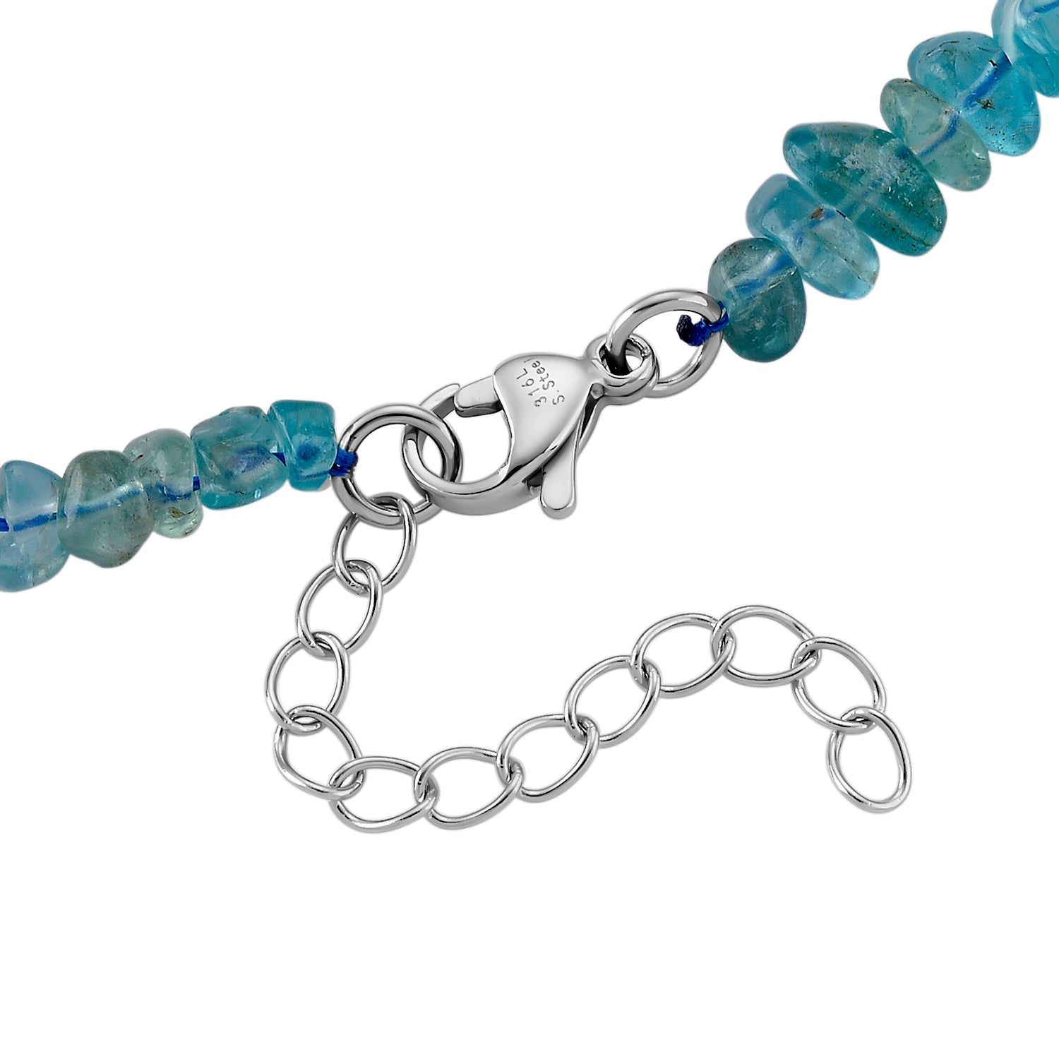 Apatite Adjustable  Necklace (Size - 18+2 Ext) 90.00 Ct. V32416809 5
