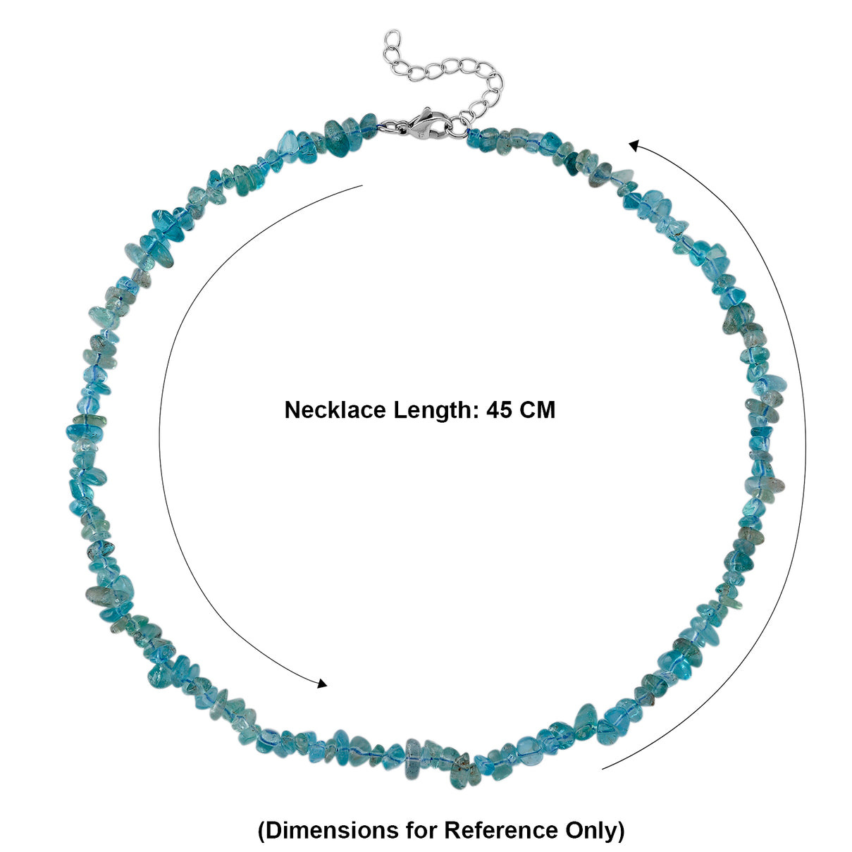 Apatite Adjustable  Necklace (Size - 18+2 Ext) 90.00 Ct. V32416809 6