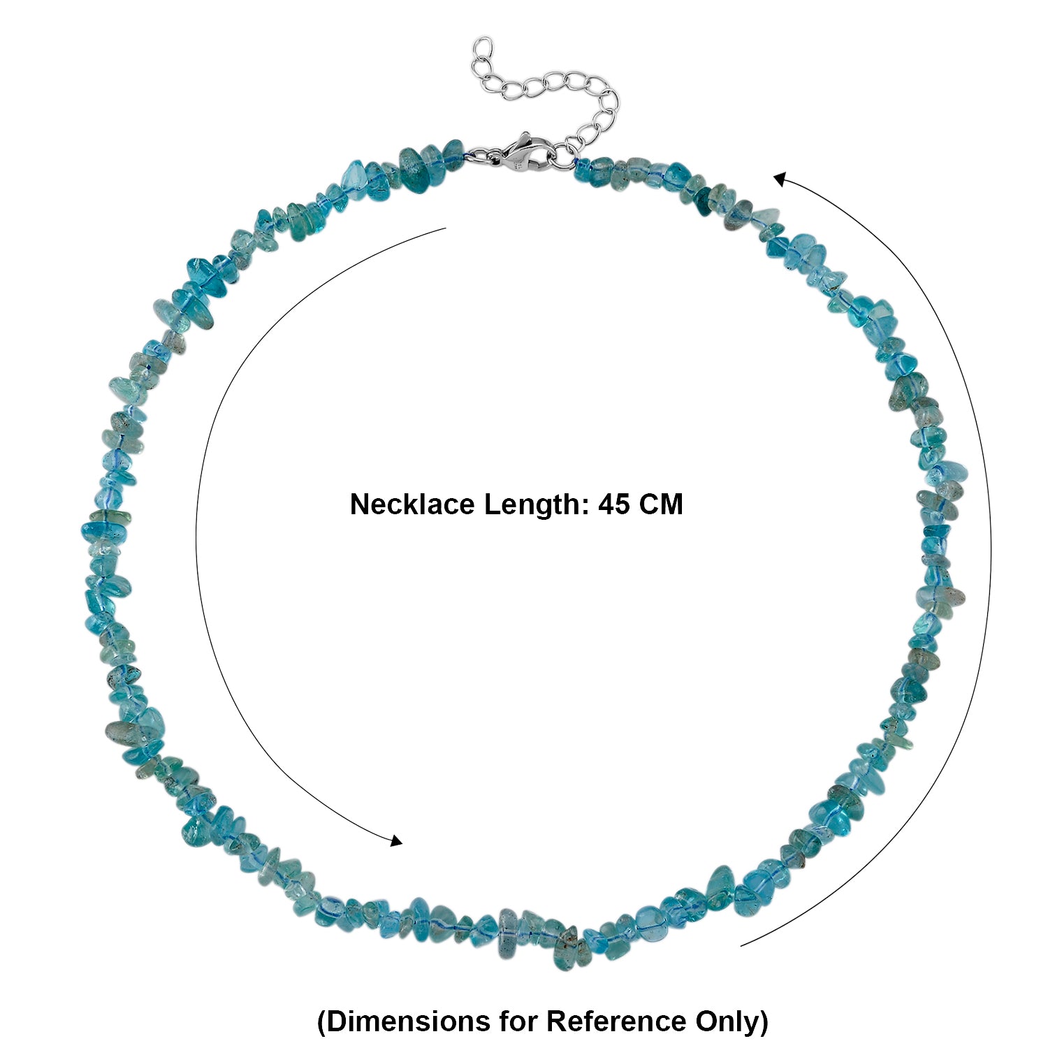 Apatite Adjustable  Necklace (Size - 18+2 Ext) 90.00 Ct. V32416809 6