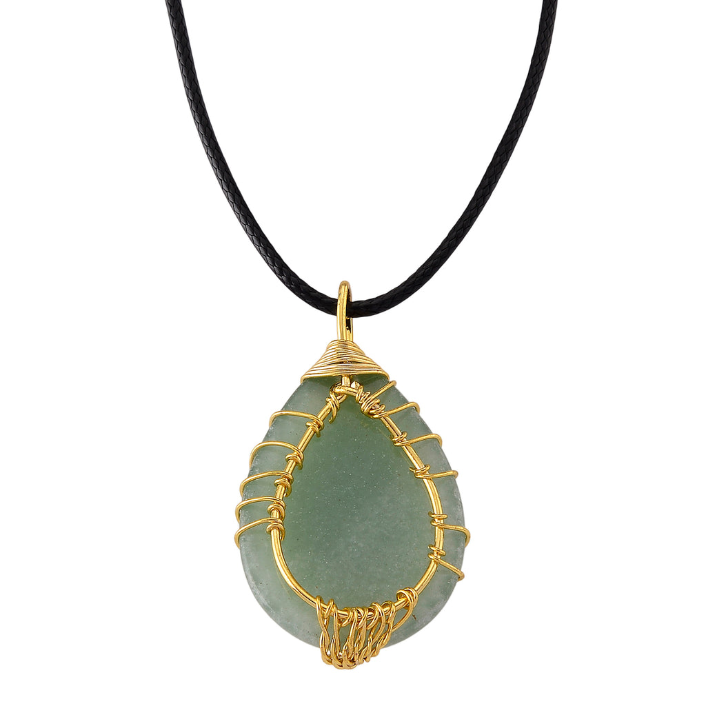 Green Aventurine Tree of Life Adjustable Drop Necklace (Size - 17.5+2 Ext) 45.00 Ct._8577174_4