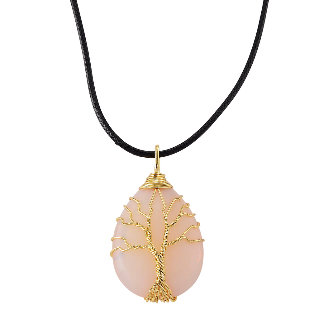 Opalite Tree of Life Adjustable Drop Necklace (Size - 17.5+2 Ext) 45.00 Ct._8577175