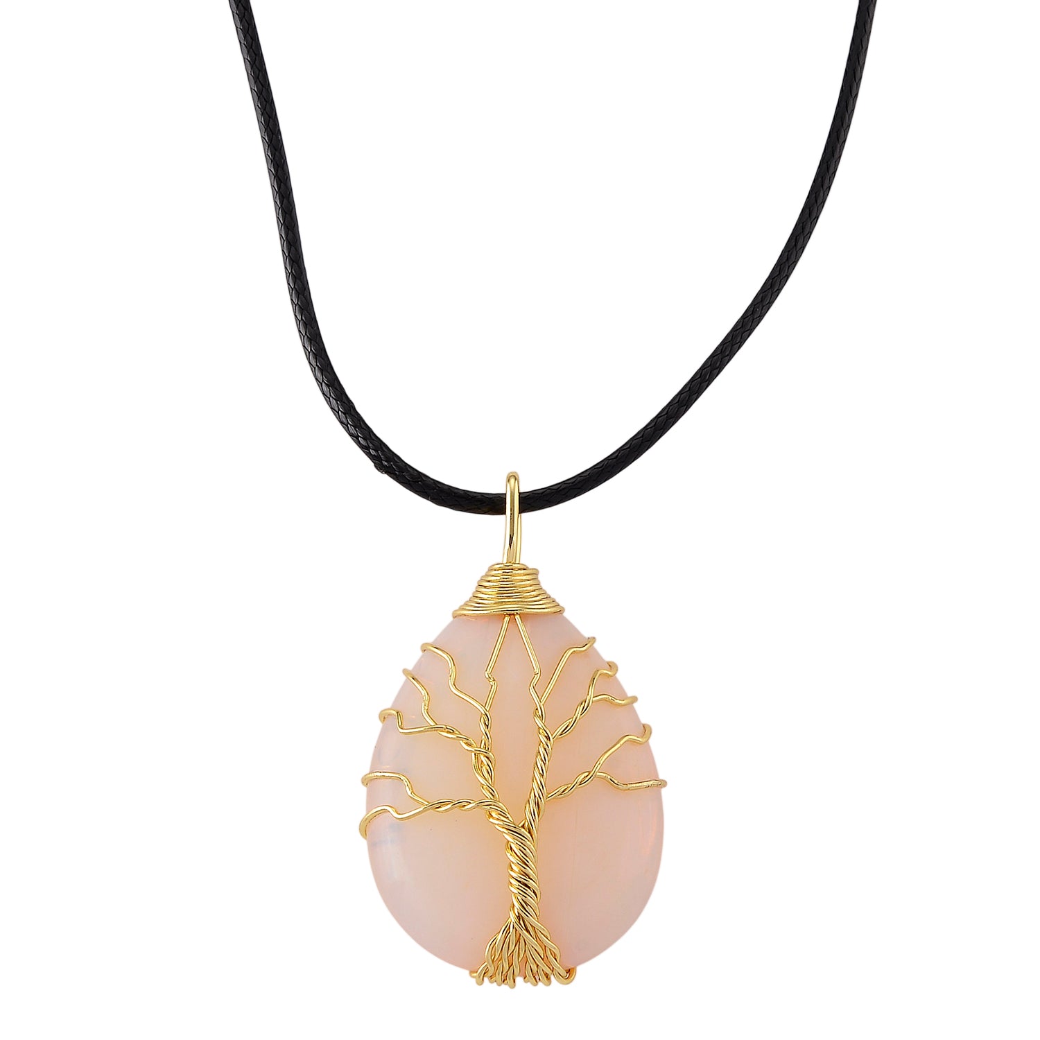 Opalite Tree of Life Adjustable Drop Necklace (Size - 17.5-2 Ext) 45.00 Ct. 8577175 0