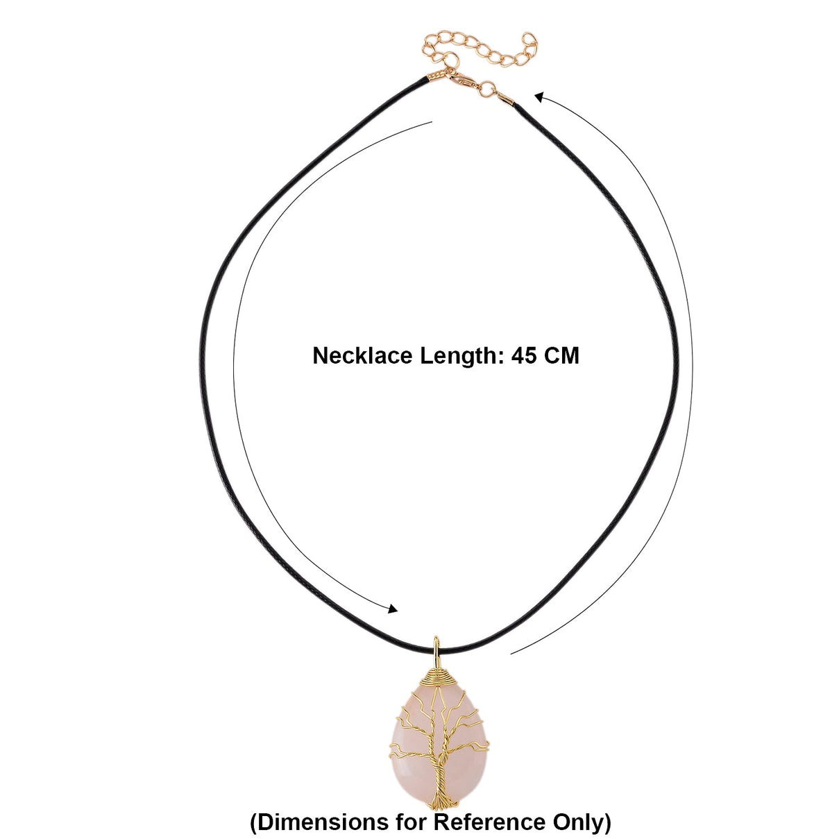Rose Quartz Tree of Life Adjustable Drop Necklace (Size - 17.5-2 Ext) 45.00 Ct. V32353997 7