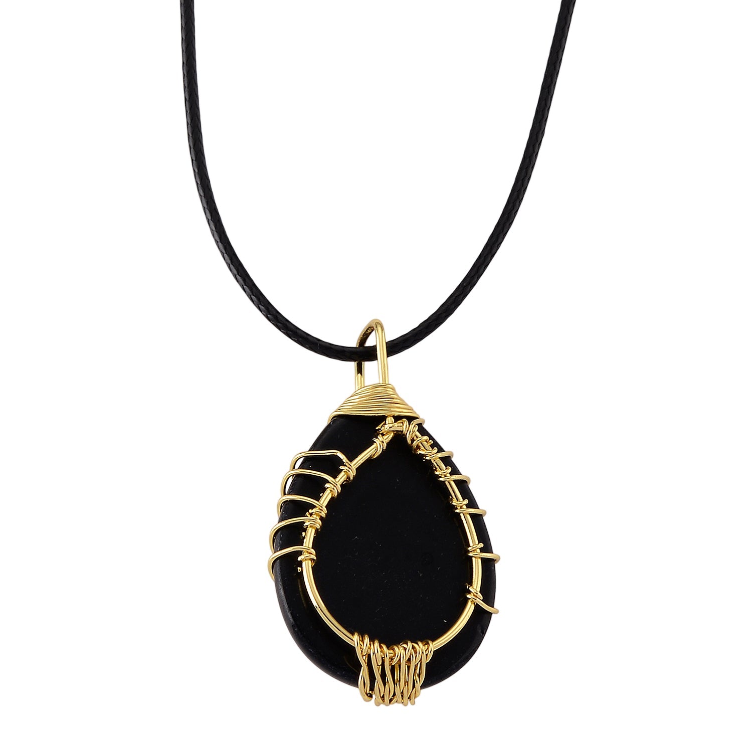 Black Agate Tree of Life Adjustable Drop Necklace (Size - 17.5-2 Ext) 45.00 Ct. V32359296 5