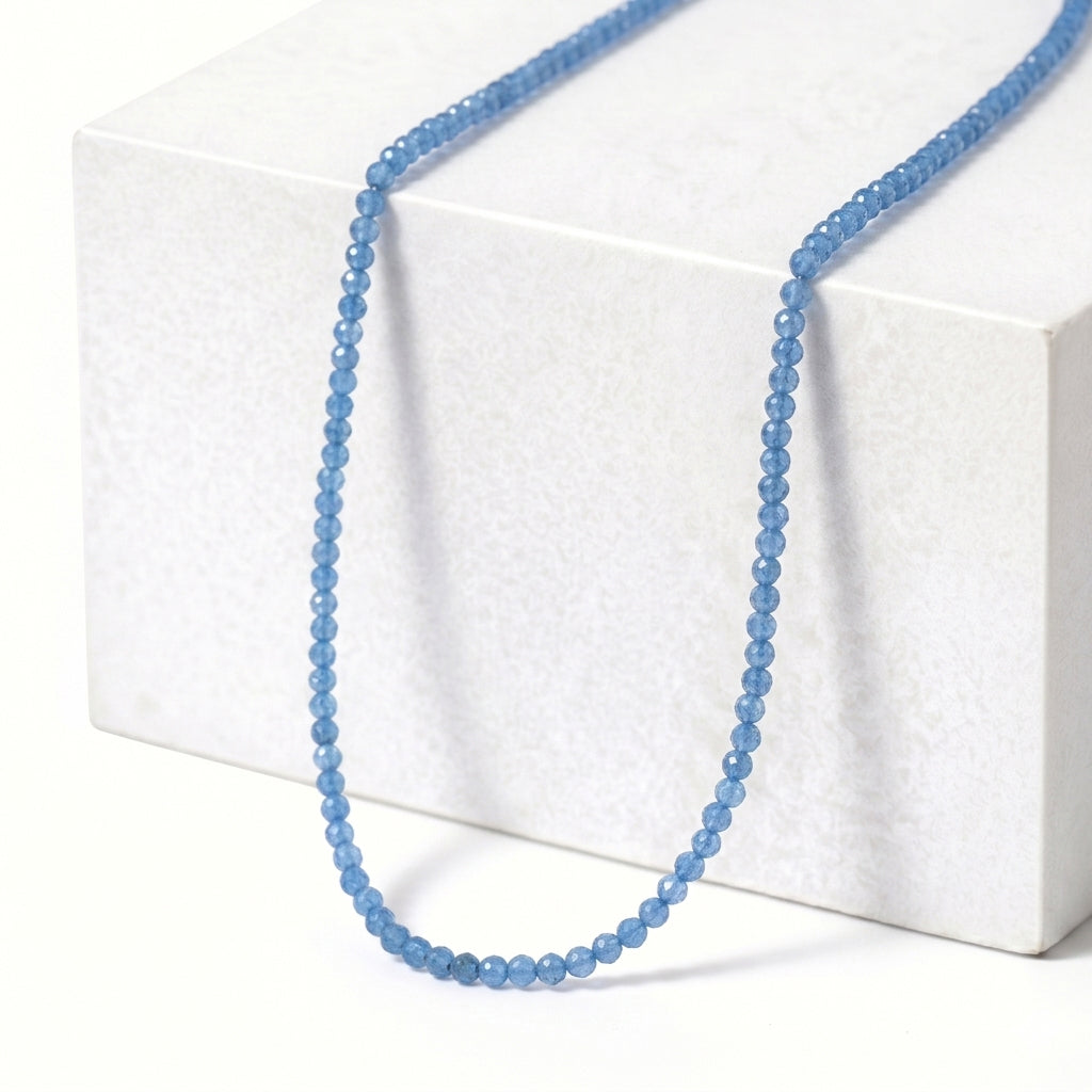 D'Joy - Apatite Beads Adjustable Necklace (Size - 18+2 Ext) in Rhodium Overlay Sterling Silver 28.00 Ct._8577188_1