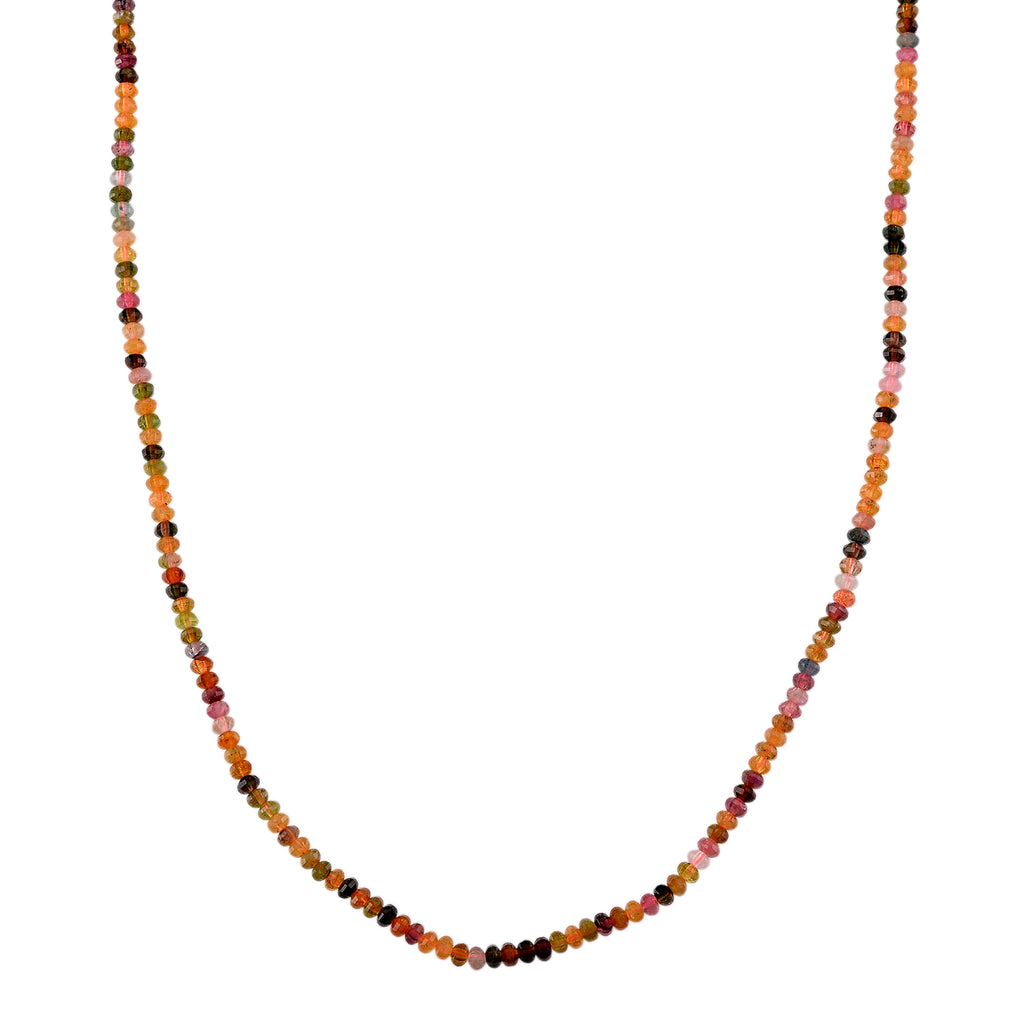 D'Joy - Multi-Tourmaline Adjustable Beads Necklace (Size - 18+2 Ext) in Rhodium Overlay Sterling Silver 45.00 Ct._8577195