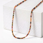 D'Joy - Multi-Tourmaline Adjustable Beads Necklace (Size - 18+2 Ext) in Rhodium Overlay Sterling Silver 45.00 Ct._8577195_1
