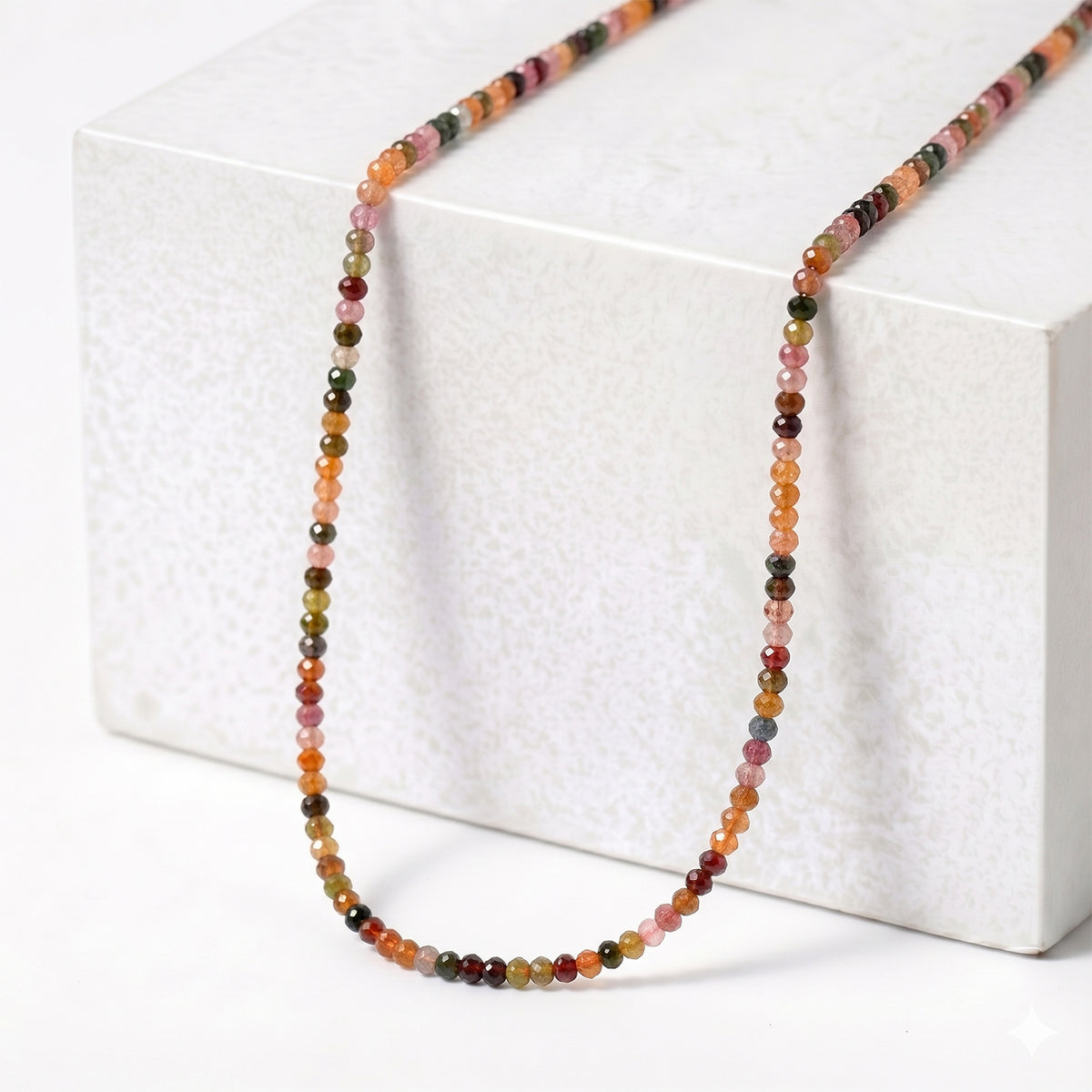 LIVE FROM BRAZIL SPECIAL - Multi-Tourmaline Adjustable Beads Necklace (Size - 18+2 Ext) in Rhodium Overlay Sterling Silver 45.00 Ct. V32516318 2