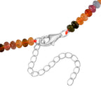D'Joy - Multi-Tourmaline Adjustable Beads Necklace (Size - 18+2 Ext) in Rhodium Overlay Sterling Silver 45.00 Ct._8577195_4