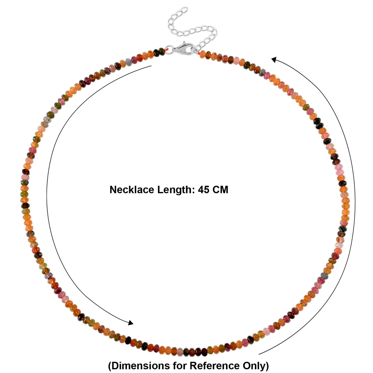 LIVE FROM BRAZIL SPECIAL - Multi-Tourmaline Adjustable Beads Necklace (Size - 18+2 Ext) in Rhodium Overlay Sterling Silver 45.00 Ct. V32516318 6