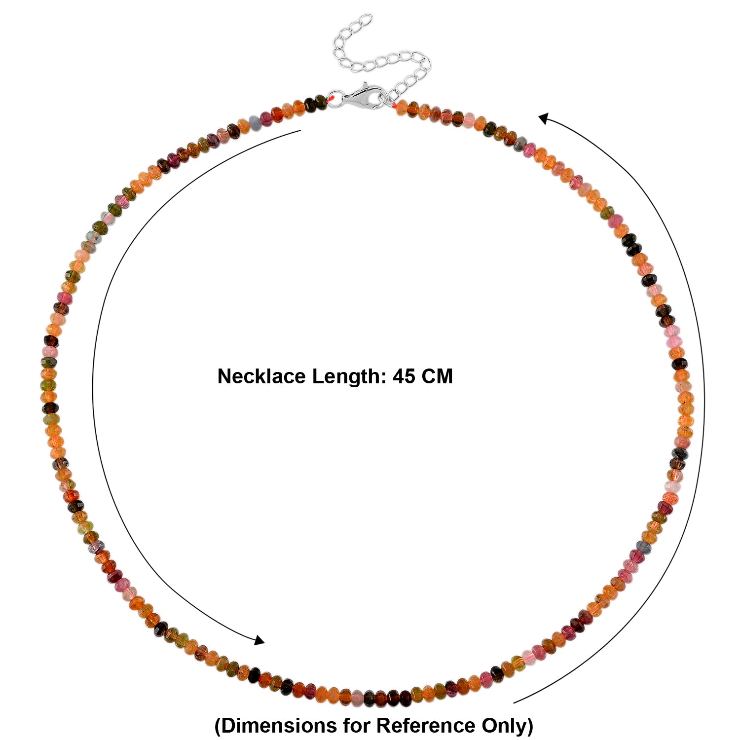 LIVE FROM BRAZIL SPECIAL - Multi-Tourmaline Adjustable Beads Necklace (Size - 18+2 Ext) in Rhodium Overlay Sterling Silver 45.00 Ct. V32516318 6