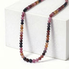 D'Joy - Multi Sapphire Adjustable Beads Necklace (Size - 18+2 Ext) in Rhodium Overlay Sterling Silver 28.00 Ct._8577198_1