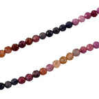 D'Joy - Multi Sapphire Adjustable Beads Necklace (Size - 18+2 Ext) in Rhodium Overlay Sterling Silver 28.00 Ct._8577198_3