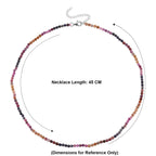 D'Joy - Multi Sapphire Adjustable Beads Necklace (Size - 18+2 Ext) in Rhodium Overlay Sterling Silver 28.00 Ct._8577198_5