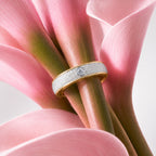 Luxuriant - Lab Grown Diamond (SI/G-H) Solitaire Band Ring in Rhodium Overlay & 18K Vermeil Yellow Gold Plated Sterling Silver_8577199_3