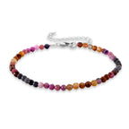 D'Joy - Multi Sapphire Adjustable Bracelet (Size - 7+2 Ext) in Rhodium Overlay Sterling Silver 15.00 Ct._8577209