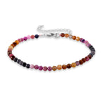 D'Joy - Multi Sapphire Adjustable Bracelet (Size - 7-2 Ext) in Rhodium Overlay Sterling Silver 15.00 Ct.