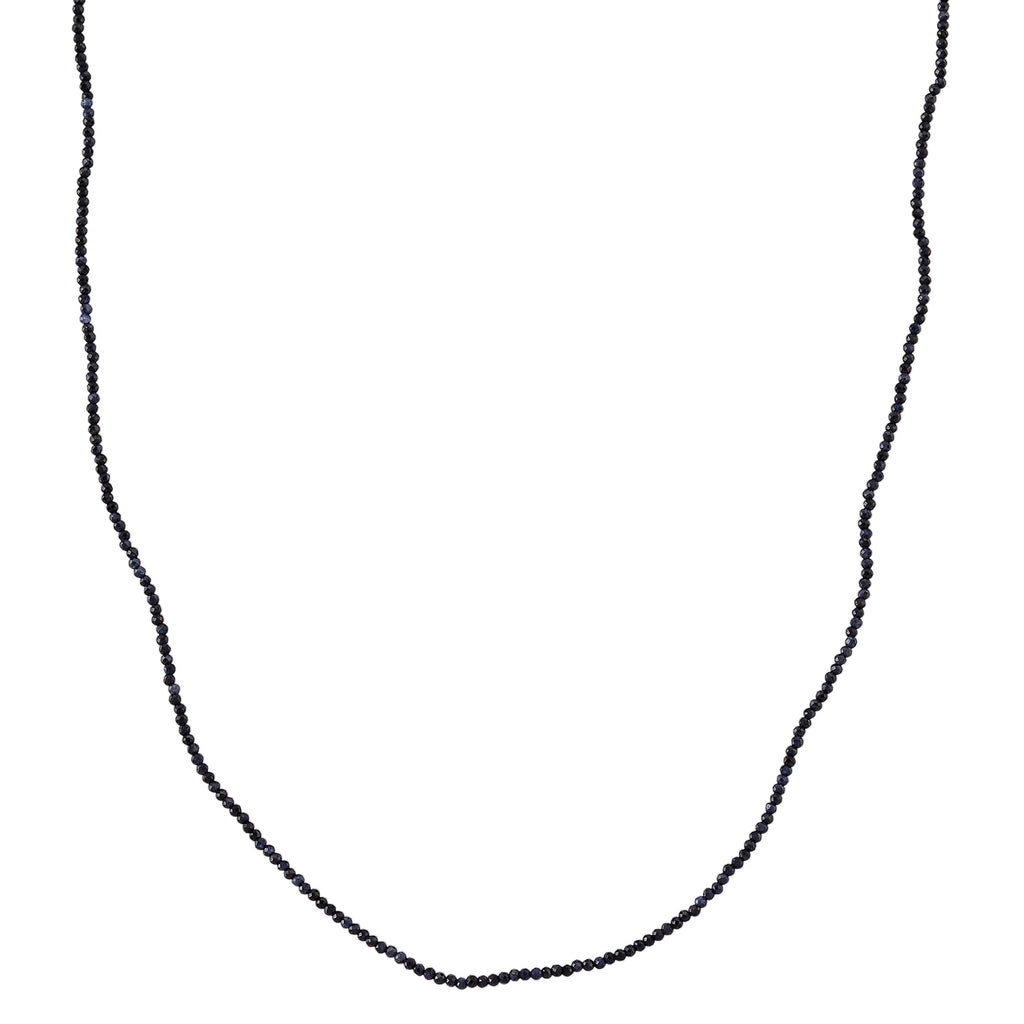 D'Joy - Ceylon Sapphire Adjustable Beads Necklace (Size - 18+2 Ext) in Rhodium Overlay Sterling Silver 12.00 Ct._8577250