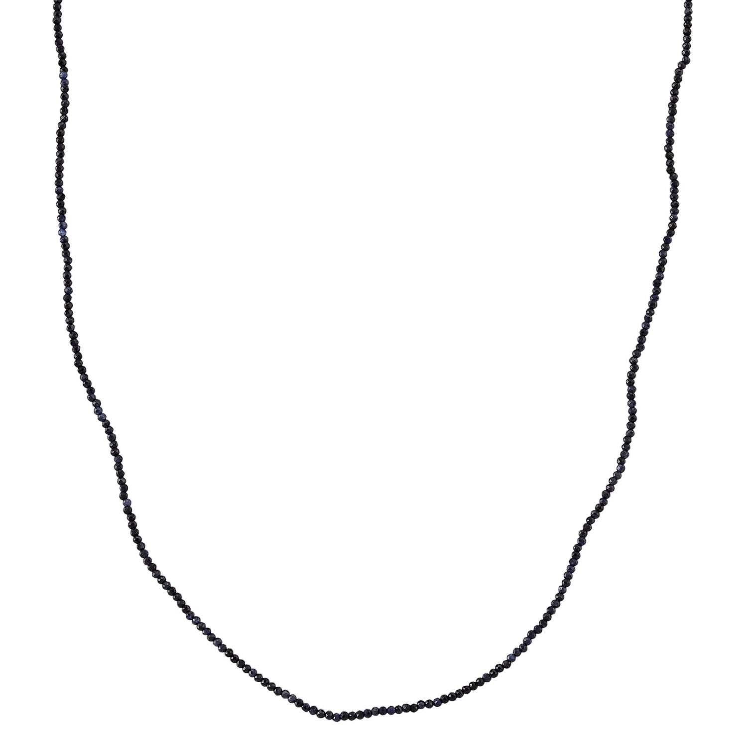 D'Joy - Ceylon Sapphire Adjustable Beads Necklace (Size - 18+2 Ext) in Rhodium Overlay Sterling Silver 12.00 Ct. V32489551 0