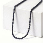 D'Joy - Ceylon Sapphire Adjustable Beads Necklace (Size - 18+2 Ext) in Rhodium Overlay Sterling Silver 12.00 Ct._8577250_1