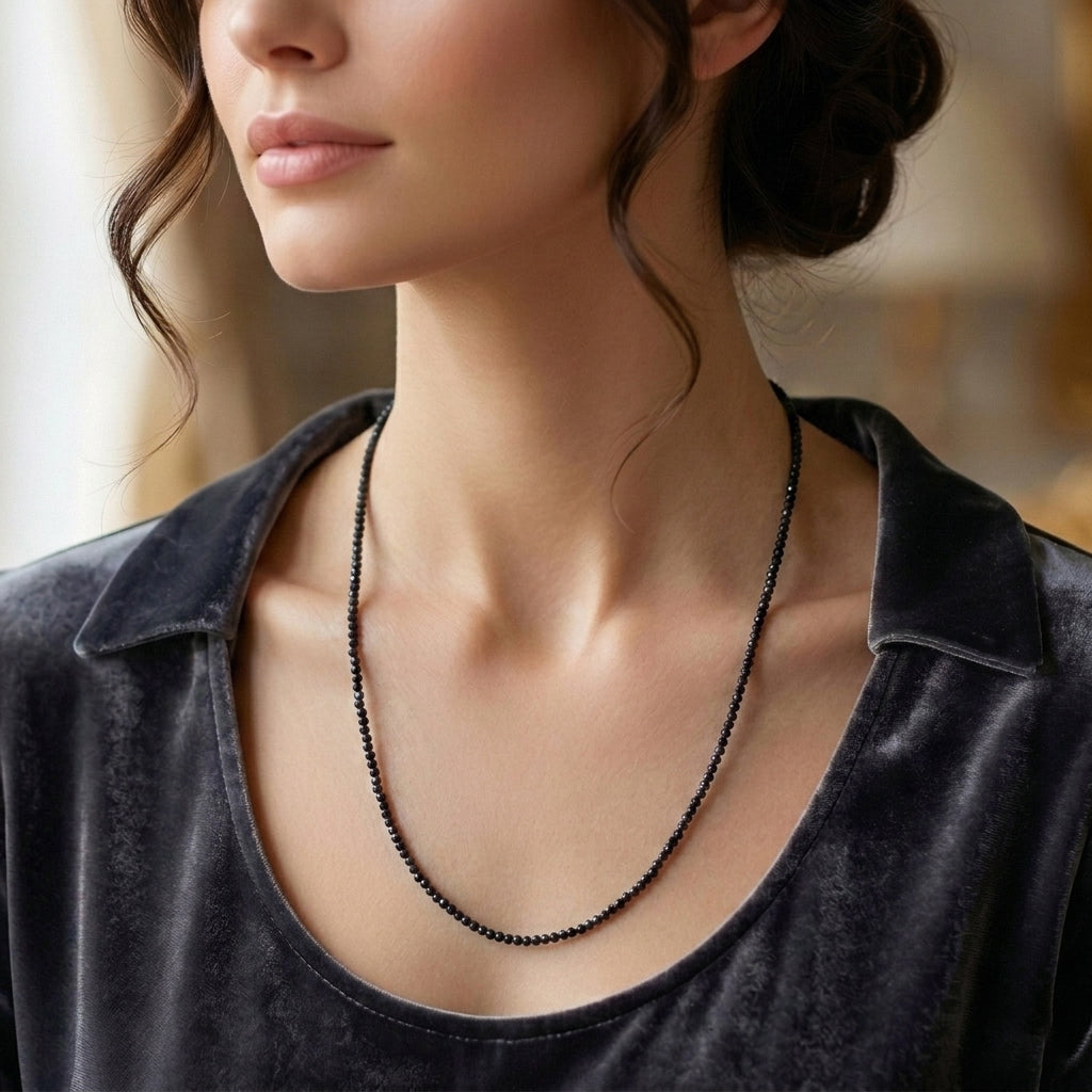 D'Joy - Ceylon Sapphire Adjustable Beads Necklace (Size - 18+2 Ext) in Rhodium Overlay Sterling Silver 12.00 Ct._8577250_2