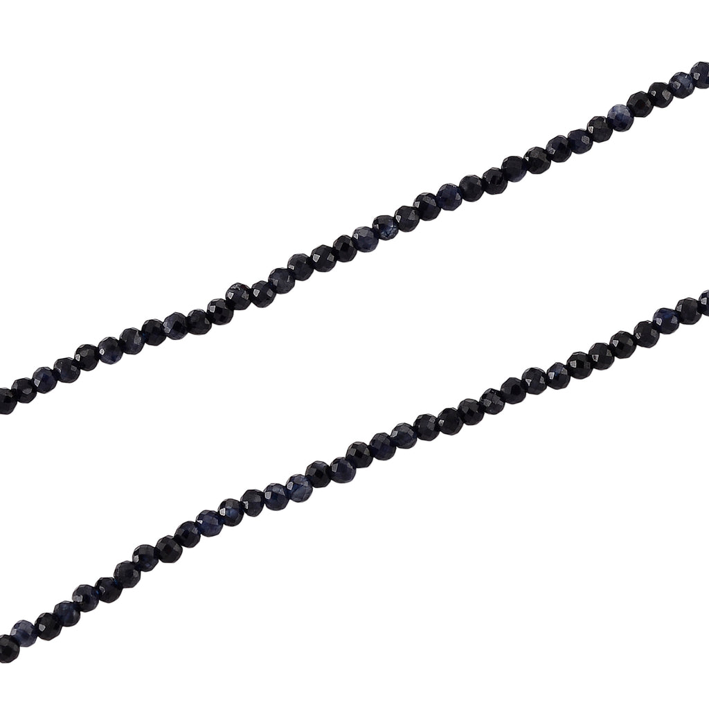 D'Joy - Ceylon Sapphire Adjustable Beads Necklace (Size - 18+2 Ext) in Rhodium Overlay Sterling Silver 12.00 Ct._8577250_3