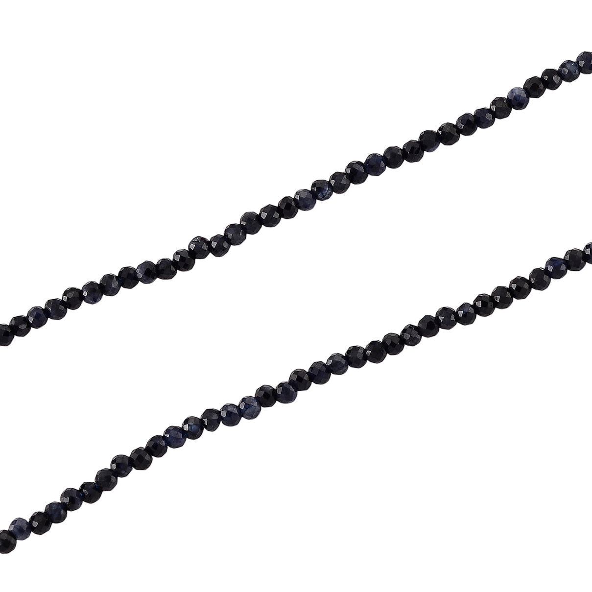 D'Joy - Ceylon Sapphire Adjustable Beads Necklace (Size - 18+2 Ext) in Rhodium Overlay Sterling Silver 12.00 Ct. V32489551 4