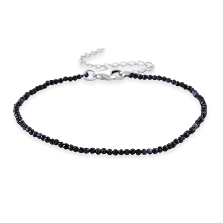 D'Joy - Ceylon Sapphire Adjustable Bracelet (Size - 7-2 Ext) in Rhodium Overlay Sterling Silver 4.00 Ct. 8577252 1