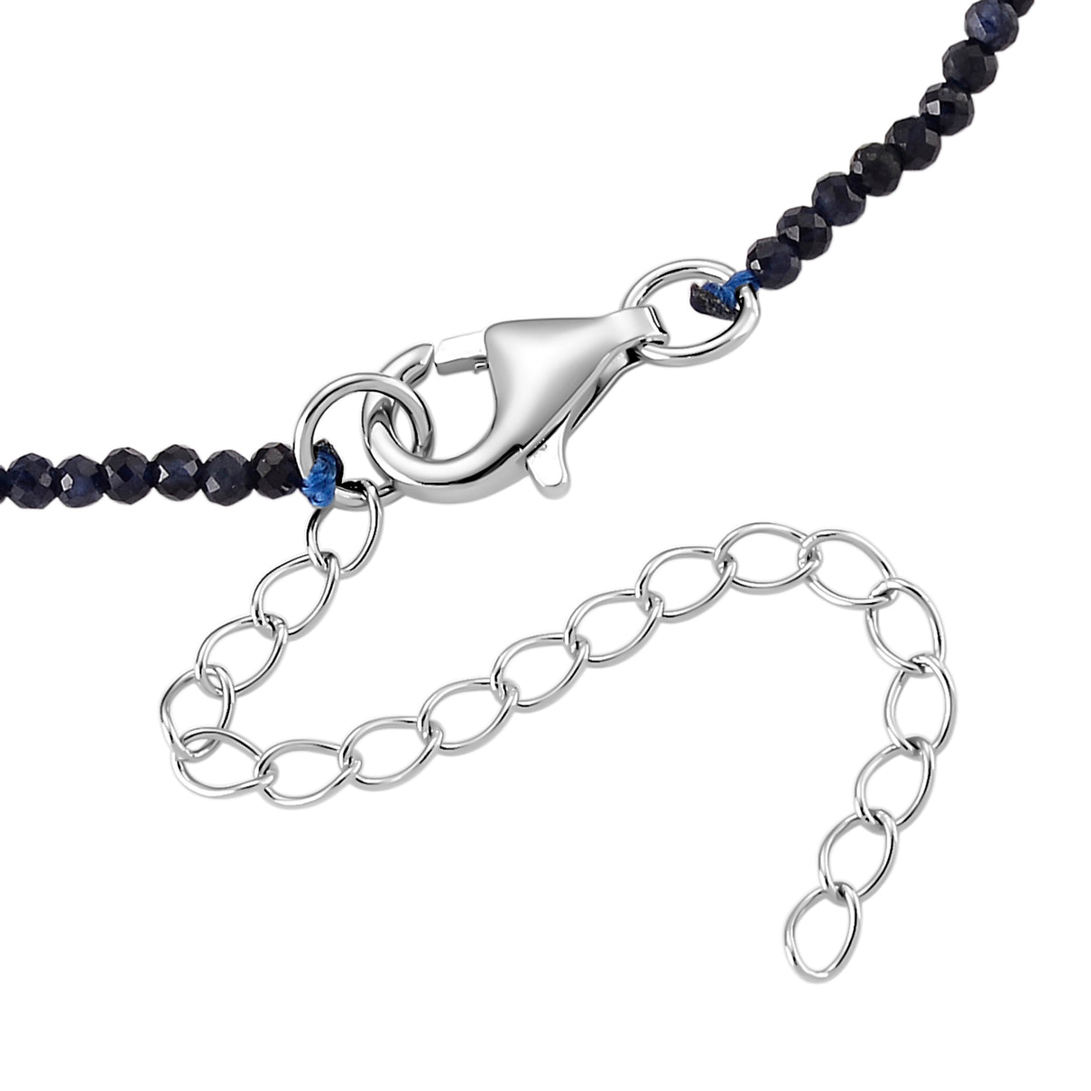 D'Joy - Ceylon Sapphire Adjustable Bracelet (Size - 7-2 Ext) in Rhodium Overlay Sterling Silver 4.00 Ct. 8577252 5